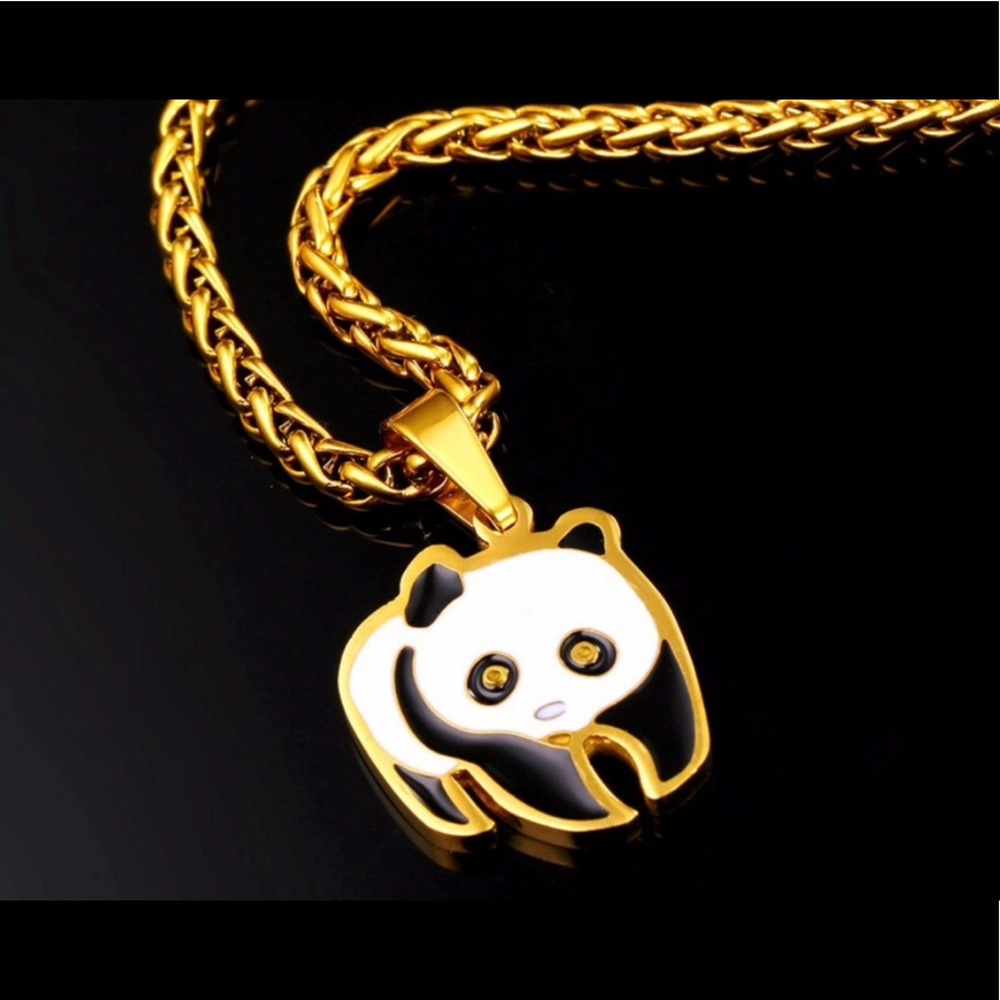 New golden plated Panda necklace